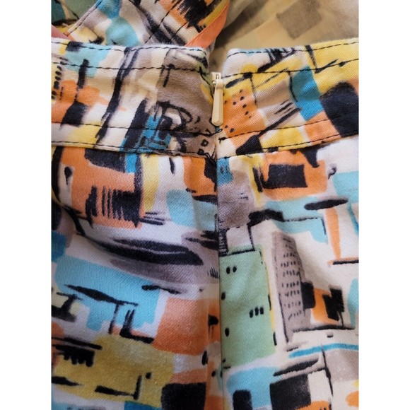 IE Petite Womens Pleated Cityscape Skirt Knee Length Size 8P - Picture 5 of 9